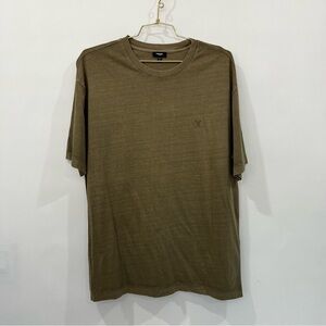 Express Relaxed Olive Green T-Shirt Crew -Neck Cotton Blend Short Sleeve